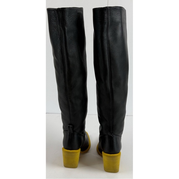 Paloma Barcelo Black Knee High Pointed Toe Block Heel Boots, size 6 US/ 36 EU - Picture 5 of 15